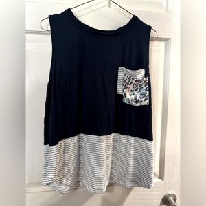 Sleeves casual top with pocket